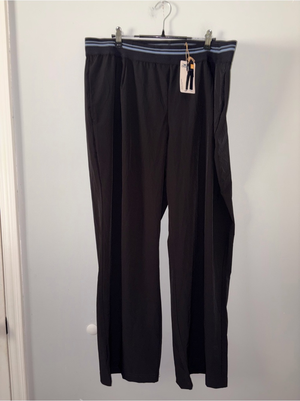 Crane Wide Leg Black Travel Trousers Elastic Waist NWT XL Women’s